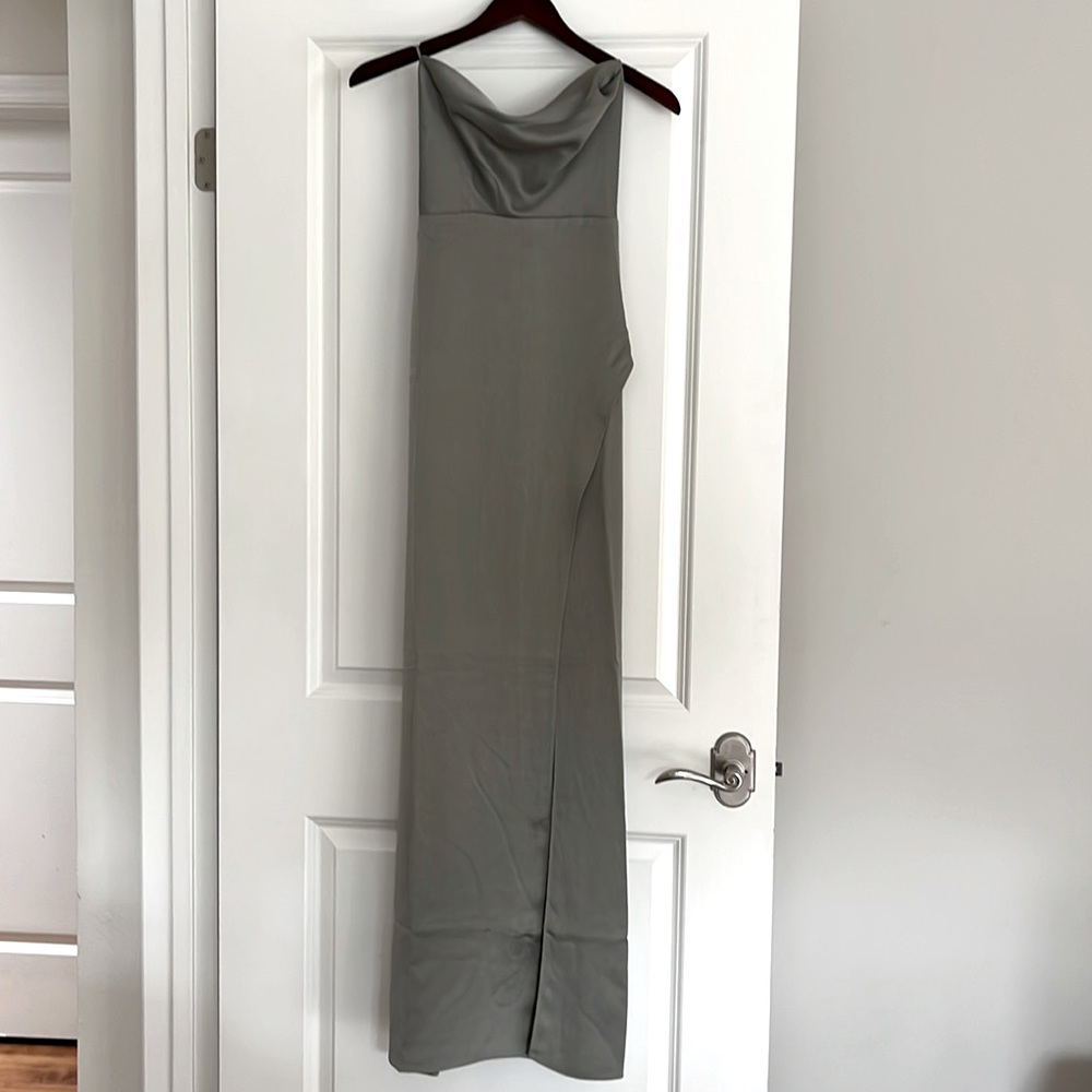 Bhldn Moss Remy Satin Charmeuse Dress